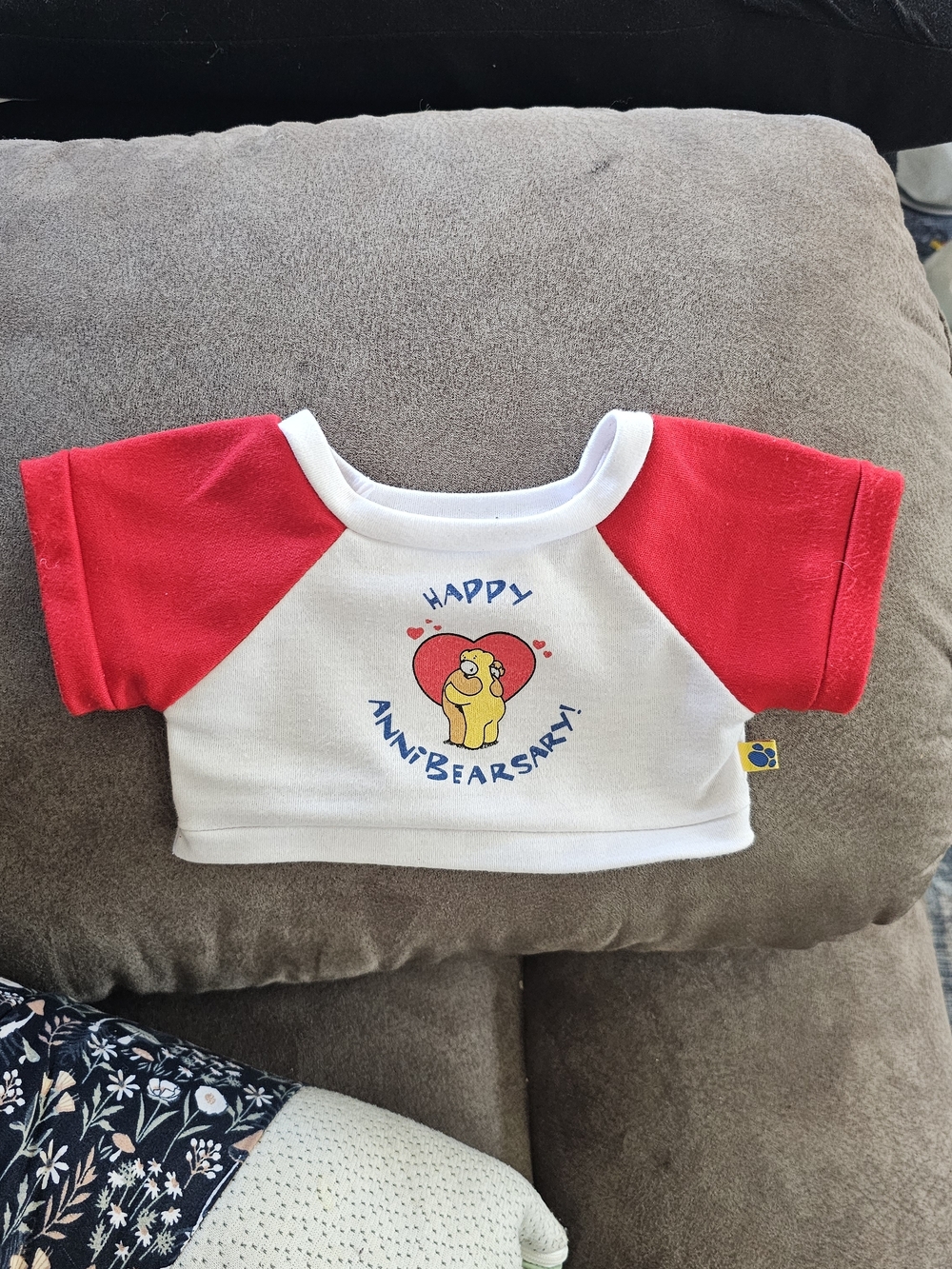 Vintage Happy Annibearsary Red & White Build-A-Bear Tee